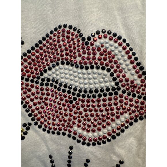 OMG Rhinestone Comic Book Pop Art White Graphic Tee - Picture 4 of 8